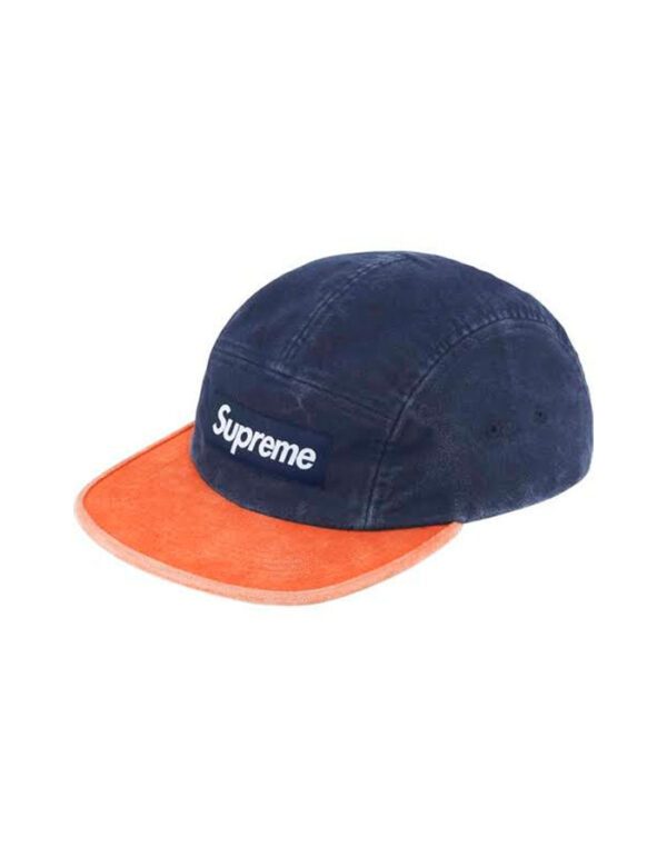 Supreme Gorra Lona Lavada Azul con Naranja